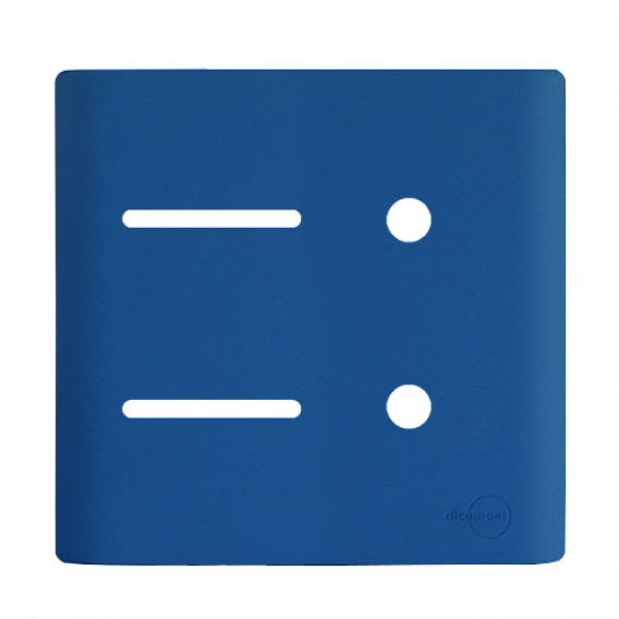 Placa p/ 2 Interruptores + 2 Furos 4x4 - Novara Azul Fosco